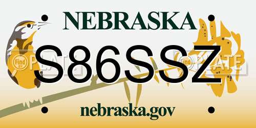 S86SSZ Nebraska License Plate
