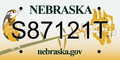 S87121T Nebraska License Plate
