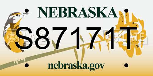 S87171T Nebraska License Plate