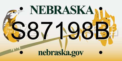 S87198B Nebraska License Plate