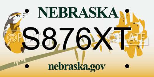S876XT Nebraska License Plate