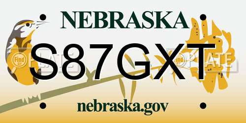 S87GXT Nebraska License Plate