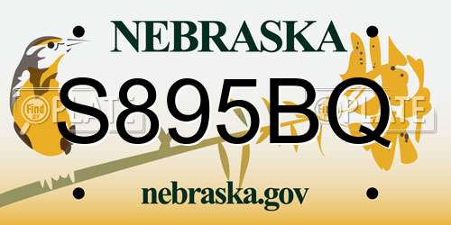 S895BQ Nebraska License Plate