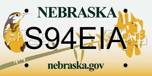 S94EIA Nebraska License Plate