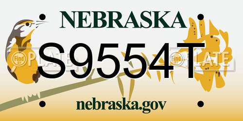 S9554T Nebraska License Plate