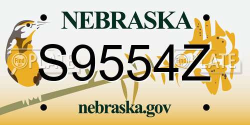 S9554Z Nebraska License Plate