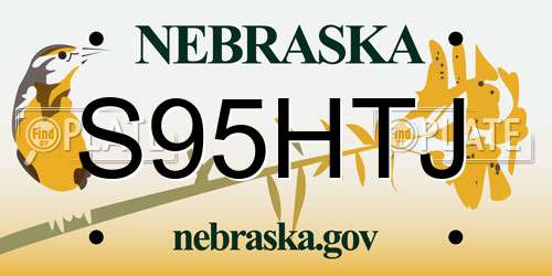 S95HTJ Nebraska License Plate