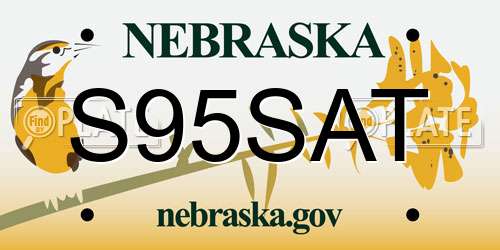 S95SAT Nebraska License Plate