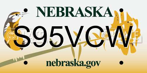 S95VCW Nebraska License Plate