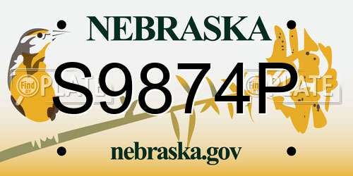 S9874P Nebraska License Plate