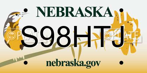 S98HTJ Nebraska License Plate