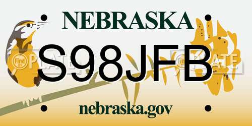 S98JFB Nebraska License Plate