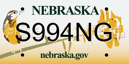 S994NG Nebraska License Plate