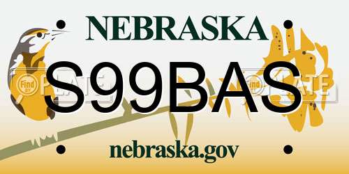 S99BAS Nebraska License Plate