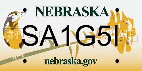 SA1G5I Nebraska License Plate