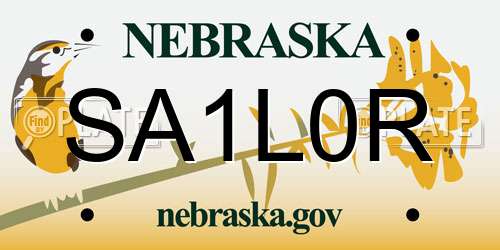 SA1L0R Nebraska License Plate