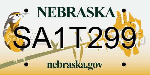 SA1T299 Nebraska License Plate