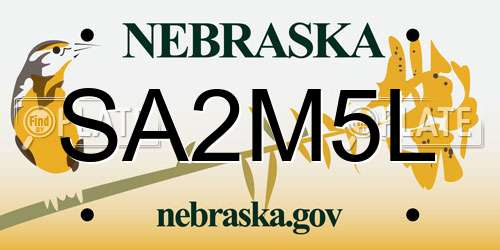 SA2M5L Nebraska License Plate