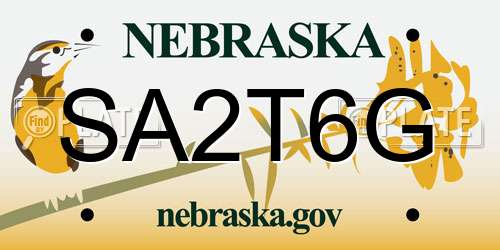 SA2T6G Nebraska License Plate