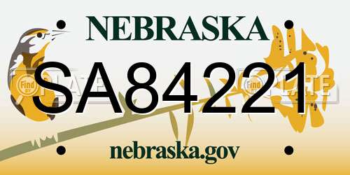 SA84221 Nebraska License Plate
