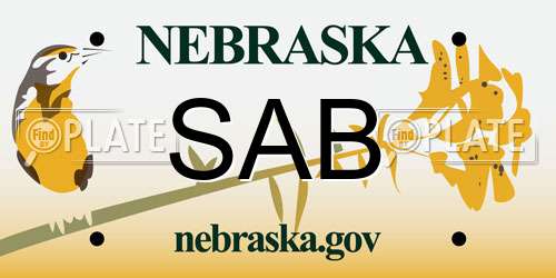 SAB Nebraska License Plate