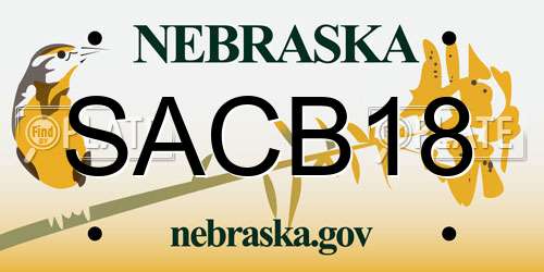 SACB18 Nebraska License Plate