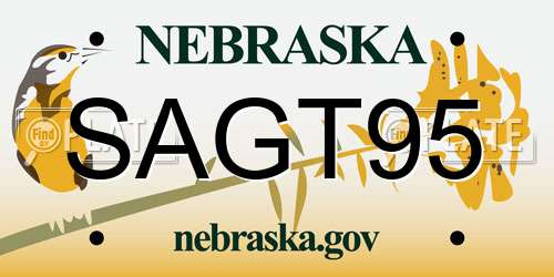 SAGT95 Nebraska License Plate