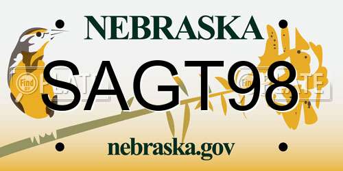 SAGT98 Nebraska License Plate