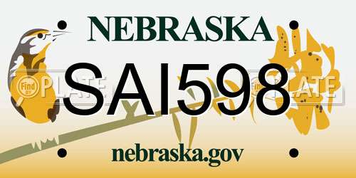 SAI598 Nebraska License Plate