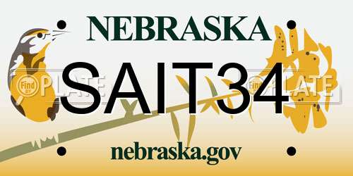 SAIT34 Nebraska License Plate