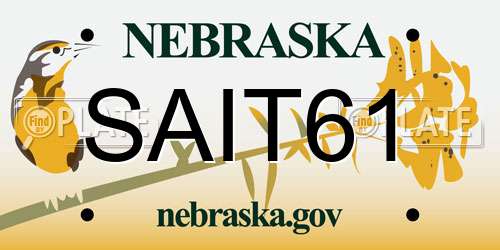 SAIT61 Nebraska License Plate