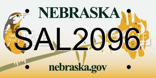 SAL2096 Nebraska License Plate
