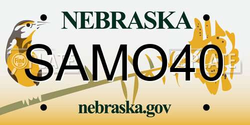 SAMO40 Nebraska License Plate
