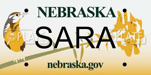 SARA Nebraska License Plate