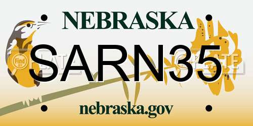 SARN35 Nebraska License Plate