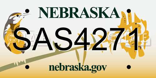 SAS4271 Nebraska License Plate