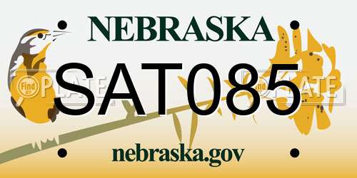 SAT085 Nebraska License Plate