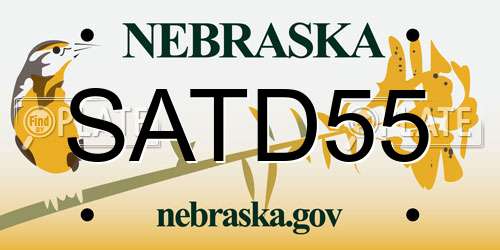 SATD55 Nebraska License Plate