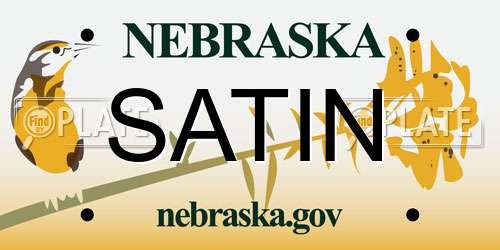 SATIN Nebraska License Plate