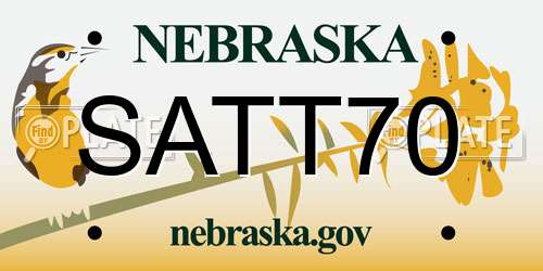 SATT70 Nebraska License Plate