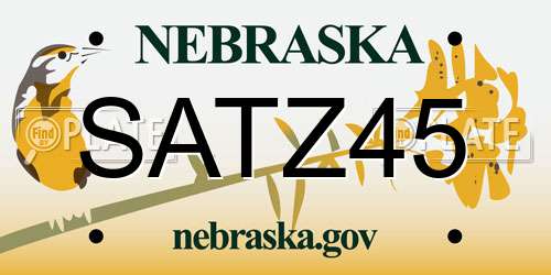SATZ45 Nebraska License Plate