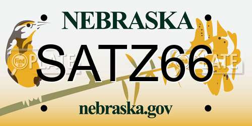 SATZ66 Nebraska License Plate