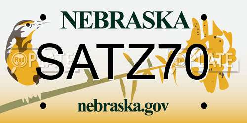 SATZ70 Nebraska License Plate