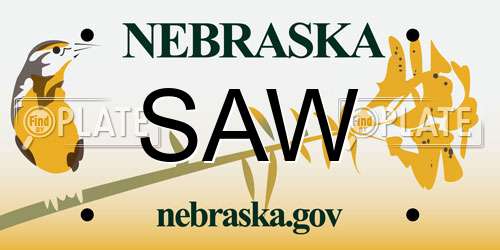 SAW Nebraska License Plate