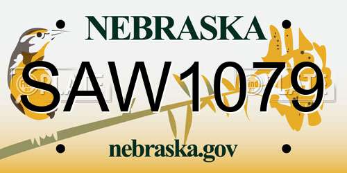 SAW1079 Nebraska License Plate