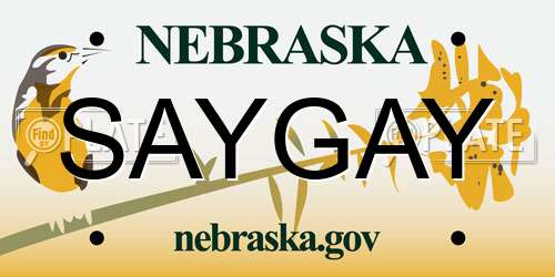 SAYGAY Nebraska License Plate