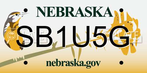 SB1U5G Nebraska License Plate