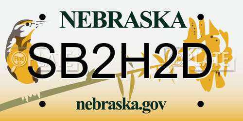 SB2H2D Nebraska License Plate