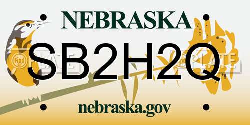 SB2H2Q Nebraska License Plate