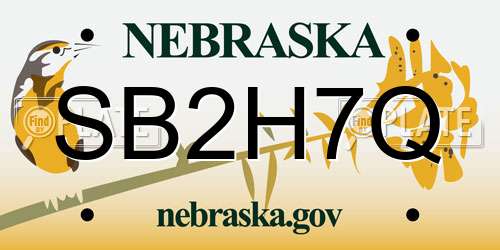 SB2H7Q Nebraska License Plate